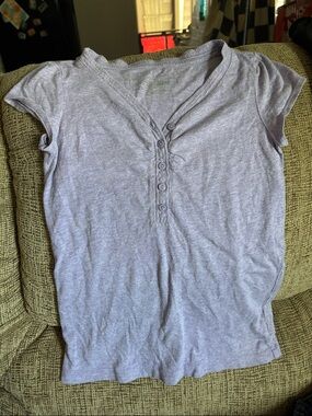 Old Navy Lavender Short Sleeve Henley Tee